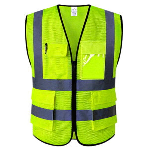 Reflective Vest with Pockets and Zipper